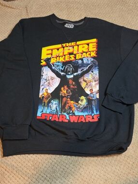 Star Wars Black Crewneck Sweatshirt with Empire Strikes Back Graphic